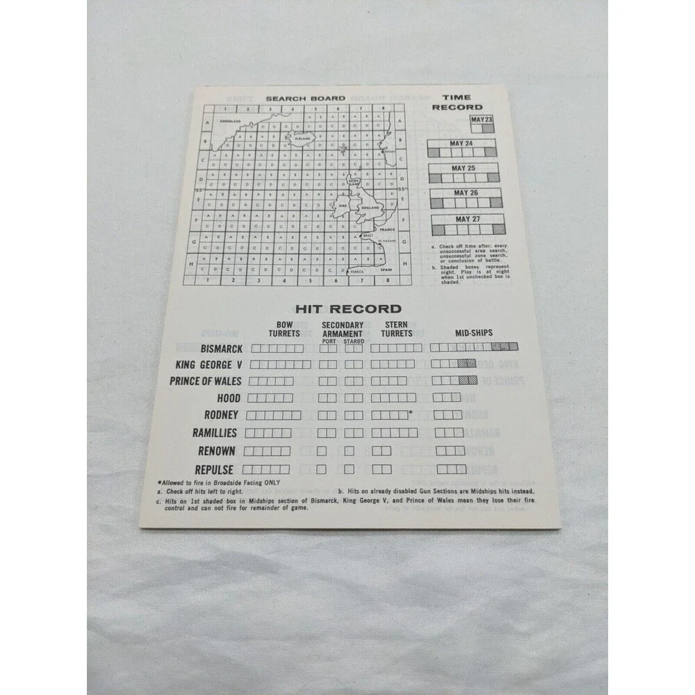 Avalon Hill Bismark Board Game Complete